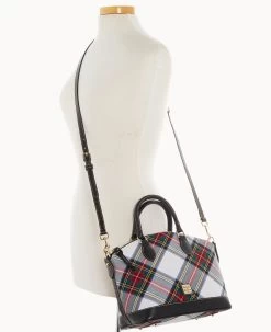 Tartan Darcy Satchel White 25 Tartan Darcy Satchel White -Online Sale Dooney & Bourke B0239G TTWHPABL ALT4 1