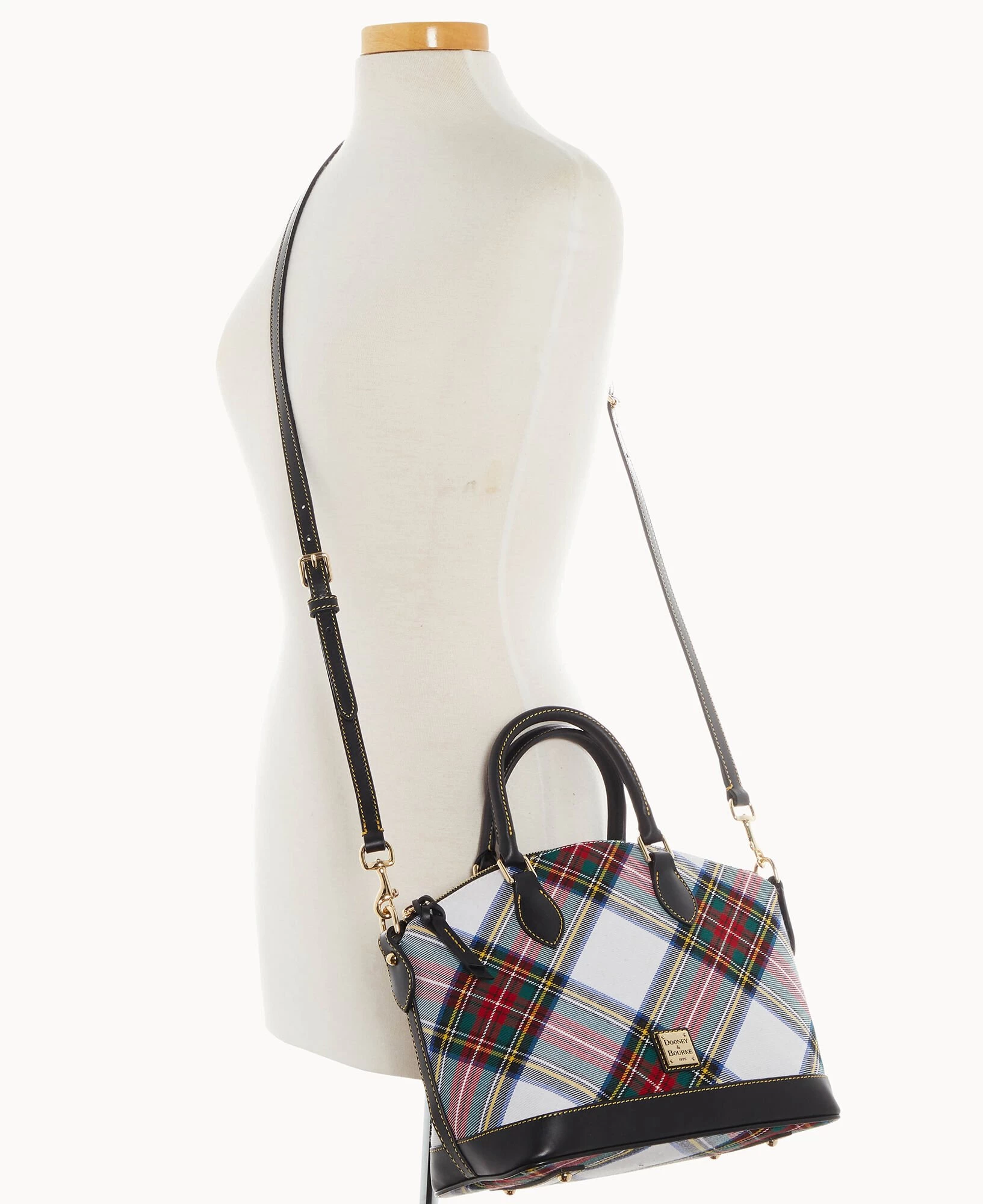 Tartan Darcy Satchel White 12 Tartan Darcy Satchel White - Image 10