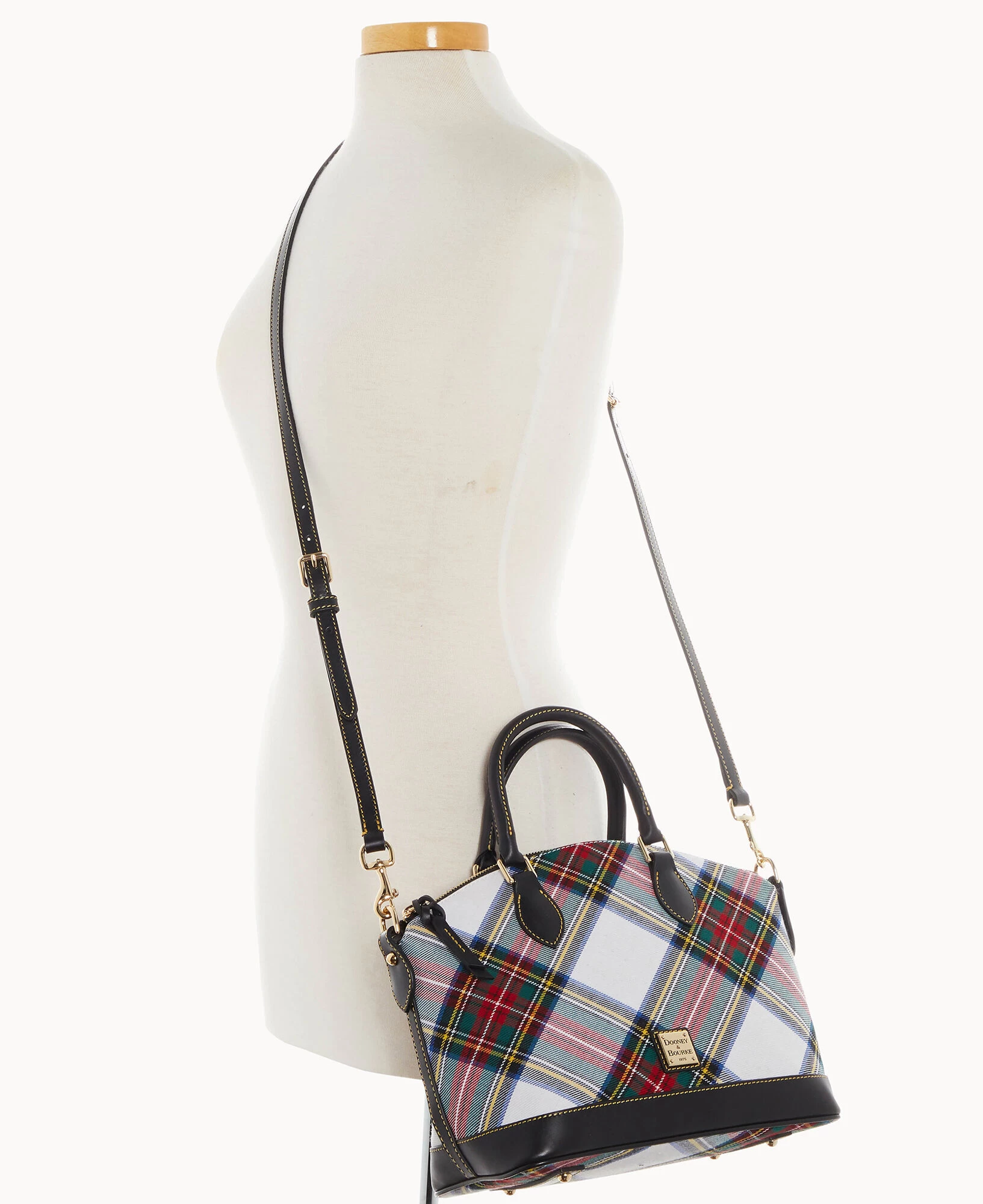Tartan Darcy Satchel White 7 Tartan Darcy Satchel White - Image 5