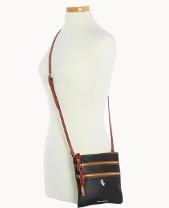 MLB White Sox N S Triple Zip Crossbody WHITE SOX -Online Sale Dooney & Bourke B0298G AWBLPATNWHSX ALT4 1
