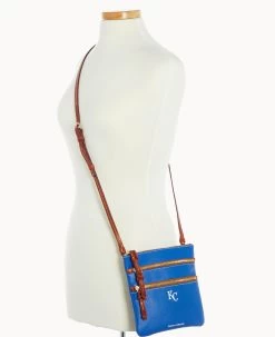MLB Royals N S Triple Zip Crossbody ROYALS -Online Sale Dooney & Bourke B0298G AWBUPATNRYLS ALT4