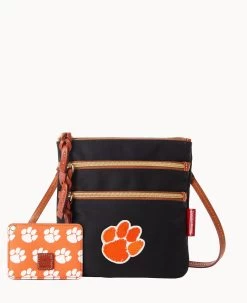 Collegiate Clemson University N S Triple Zip W ID Holder CLEMSON