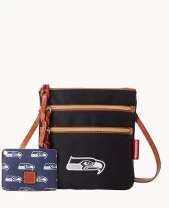 NFL Seahawks N S Triple Zip W ID Holder SEAHAWKS -Online Sale Dooney & Bourke B0298G INBLPATNSEAH 1