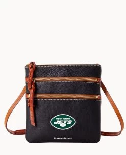 NFL Jets Triple Zip Crossbody JETS -Online Sale Dooney & Bourke B0298H AWBLPATNJETS 1