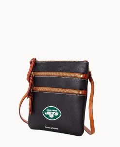 NFL Jets Triple Zip Crossbody JETS -Online Sale Dooney & Bourke B0298H AWBLPATNJETS ALT1