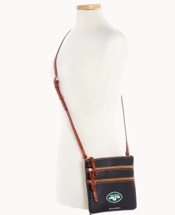 NFL Jets Triple Zip Crossbody JETS -Online Sale Dooney & Bourke B0298H AWBLPATNJETS ALT4