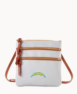 NFL Chargers Triple Zip Crossbody CHARGERS 19 NFL Chargers Triple Zip Crossbody CHARGERS -Online Sale Dooney & Bourke B0298H AWSVPATNCHGR 2