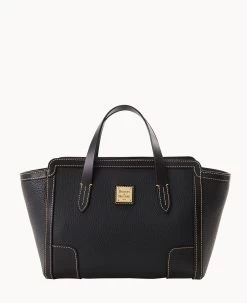 Pebble Grain Small Shopper Black Black