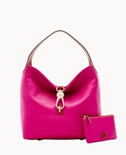 Pebble Grain Logo Lock Shoulder Bag With Pouch White 41 Pebble Grain Logo Lock Shoulder Bag With Pouch White -Online Sale Dooney & Bourke B0740G AWMJPATN