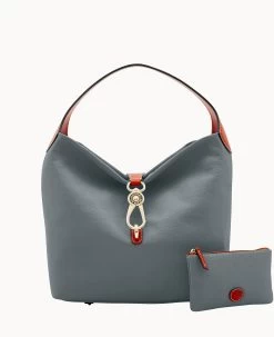 Pebble Grain Logo Lock Shoulder Bag With Pouch White 32 Pebble Grain Logo Lock Shoulder Bag With Pouch White -Online Sale Dooney & Bourke B0740G AWSLPATN