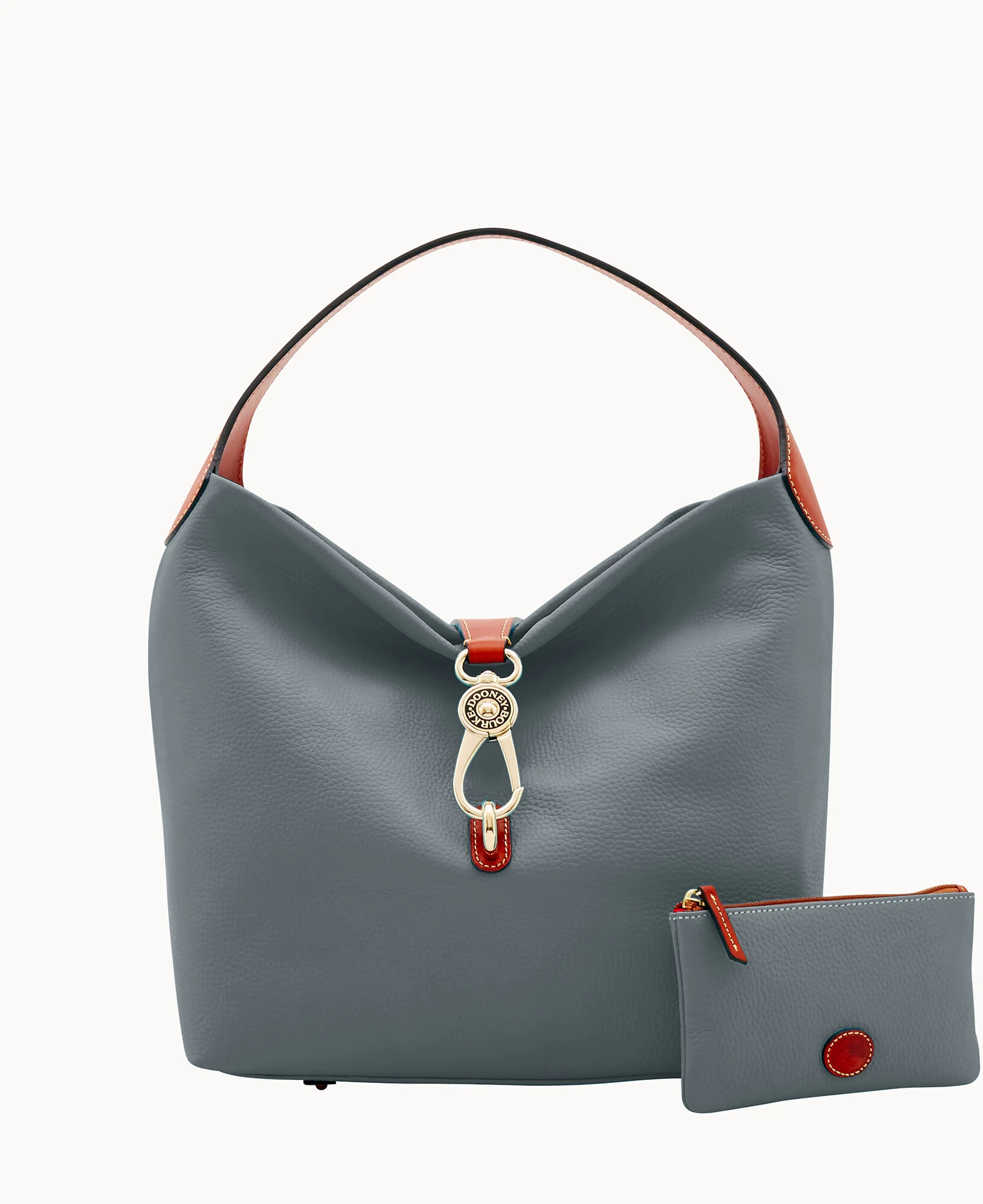 Pebble Grain Logo Lock Shoulder Bag With Pouch White 13 Pebble Grain Logo Lock Shoulder Bag With Pouch White - Image 11