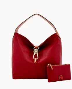 Pebble Grain Logo Lock Shoulder Bag With Pouch White 33 Pebble Grain Logo Lock Shoulder Bag With Pouch White -Online Sale Dooney & Bourke B0740G AWWNPATNO000