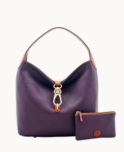 Pebble Grain Logo Lock Shoulder Bag With Pouch White 40 Pebble Grain Logo Lock Shoulder Bag With Pouch White -Online Sale Dooney & Bourke B0740G AWXPPATN