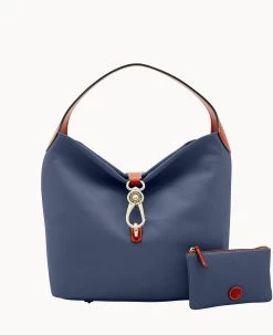 Pebble Grain Logo Lock Shoulder Bag With Pouch White 39 Pebble Grain Logo Lock Shoulder Bag With Pouch White -Online Sale Dooney & Bourke B0740G AWXQPATN