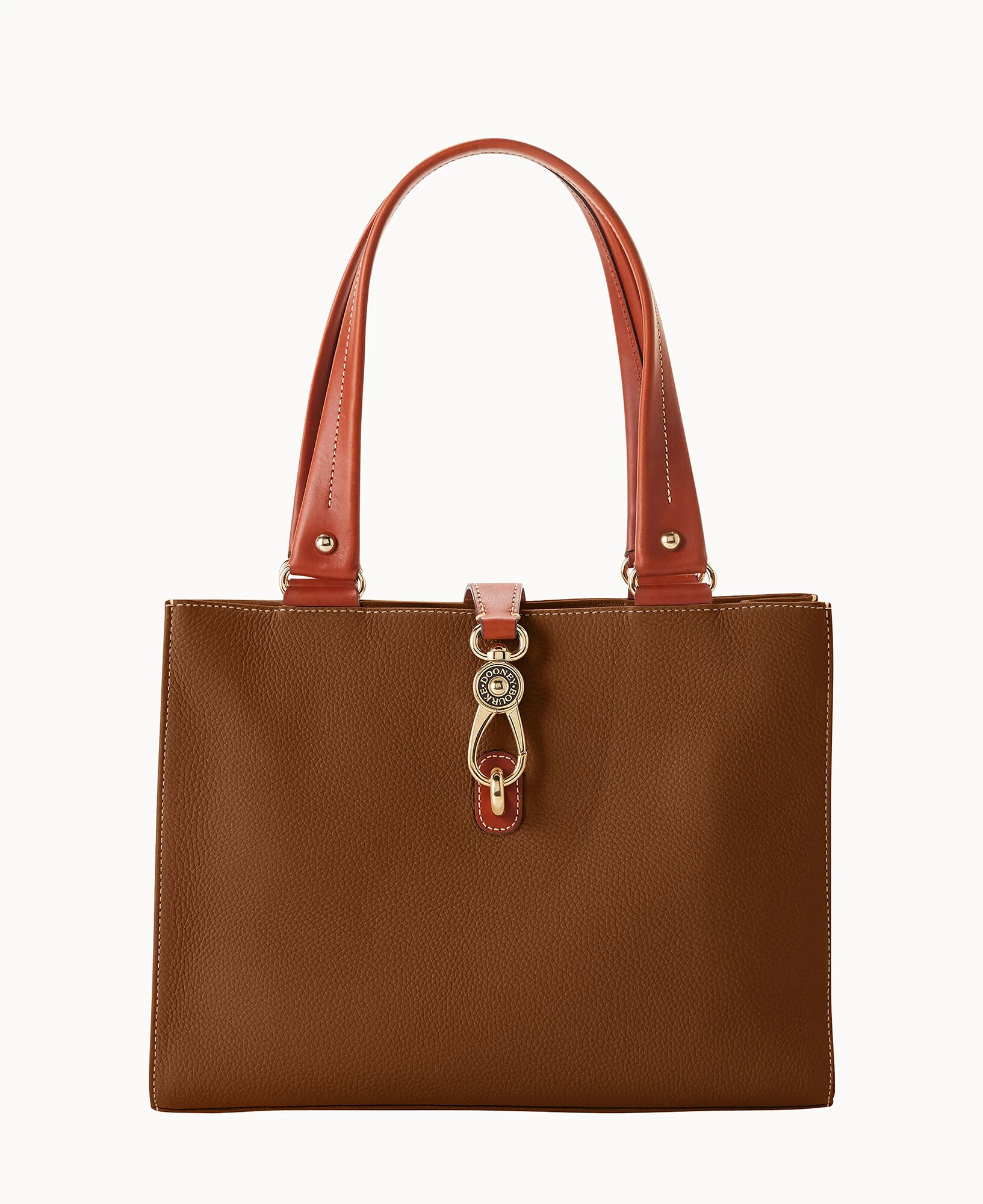 Pebble Grain Medium Logo Lock Tote Olive 14 Pebble Grain Medium Logo Lock Tote Olive - Image 12