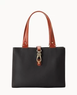 Pebble Grain Medium Logo Lock Tote Olive 34 Pebble Grain Medium Logo Lock Tote Olive -Online Sale Dooney & Bourke B0787G AWBLPATN