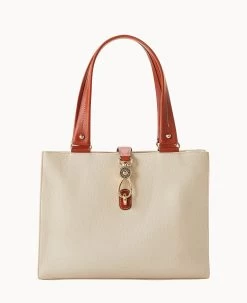 Pebble Grain Medium Logo Lock Tote Olive 35 Pebble Grain Medium Logo Lock Tote Olive -Online Sale Dooney & Bourke B0787G AWBOPATN