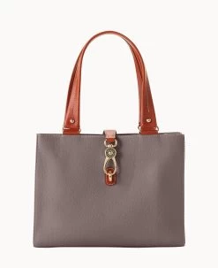 Pebble Grain Medium Logo Lock Tote Olive 37 Pebble Grain Medium Logo Lock Tote Olive -Online Sale Dooney & Bourke B0787G AWELPATN