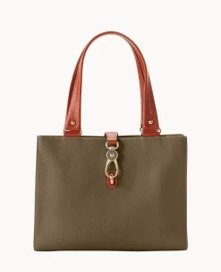 Pebble Grain Medium Logo Lock Tote Olive 27 Pebble Grain Medium Logo Lock Tote Olive -Online Sale Dooney & Bourke B0787G AWOLPATN 1