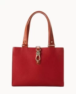 Pebble Grain Medium Logo Lock Tote Olive 40 Pebble Grain Medium Logo Lock Tote Olive -Online Sale Dooney & Bourke B0787G AWRDPATN