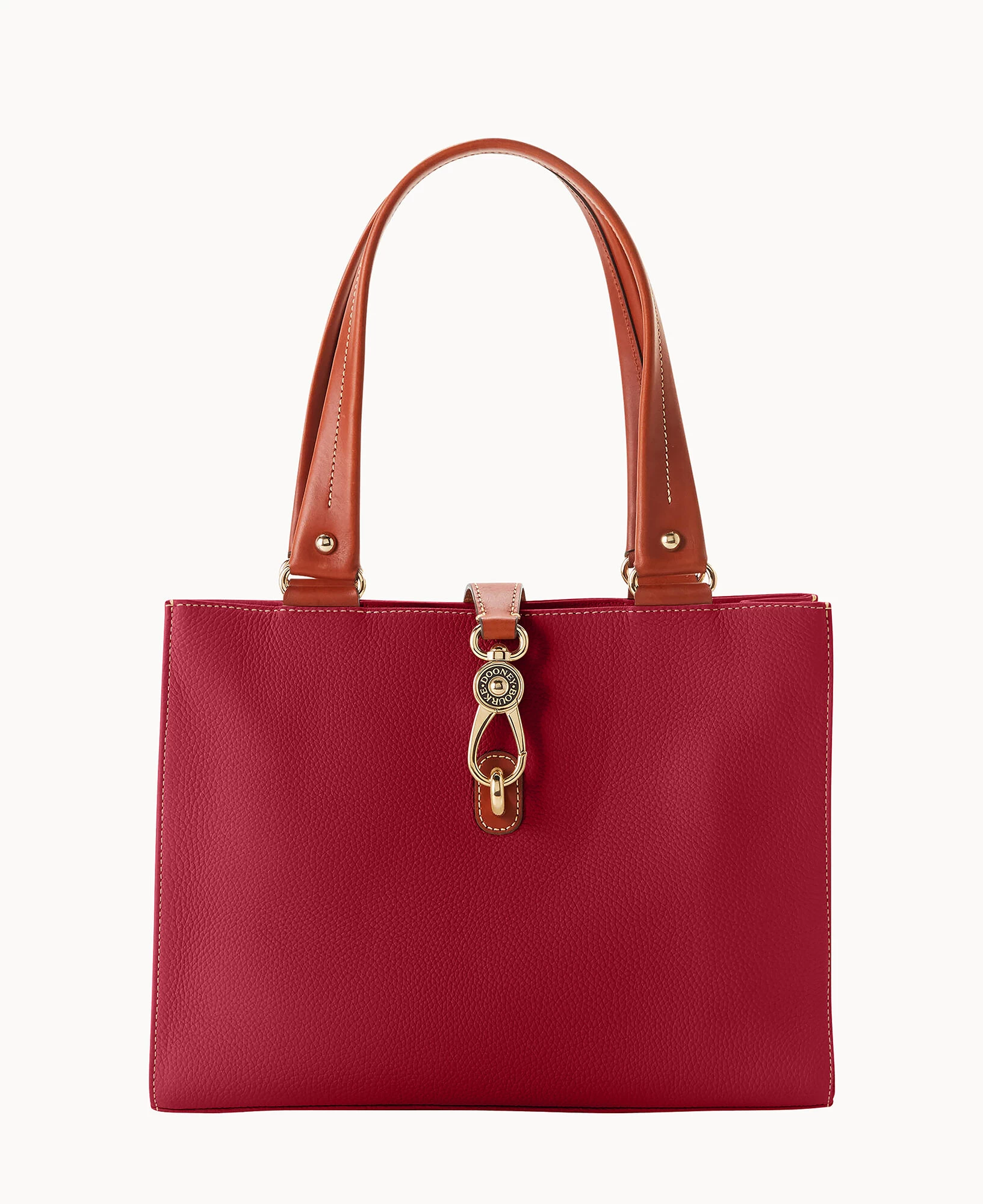 Pebble Grain Medium Logo Lock Tote Olive 22 Pebble Grain Medium Logo Lock Tote Olive - Image 20