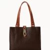 Ostrich Medium Logo Lock Tote Brown Tmoro 2 Ostrich Medium Logo Lock Tote Brown Tmoro -Online Sale Dooney & Bourke B0787G OTBMPAKR