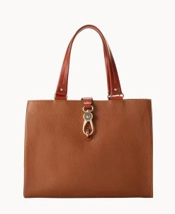 Pebble Grain Large Logo Lock Tote Bone 36 Pebble Grain Large Logo Lock Tote Bone -Online Sale Dooney & Bourke B0788G AWCAPATN