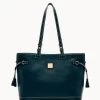 Pebble Grain Double Strap Tassel Bag Black Black