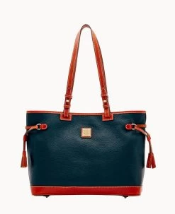 Pebble Grain Double Strap Tassel Bag Black Black -Online Sale Dooney & Bourke B0872G AWBLPATN