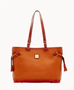 Pebble Grain Double Strap Tassel Bag Black Black -Online Sale Dooney & Bourke B0872G AWCAPATN