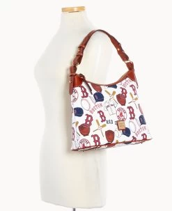 MLB Red Sox Hobo RED SOX -Online Sale Dooney & Bourke B0924G QUMWPATNRDSX ALT4