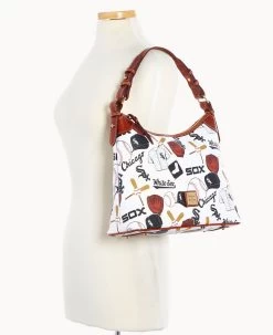 MLB White Sox Hobo WHITE SOX 14 MLB White Sox Hobo WHITE SOX -Online Sale Dooney & Bourke B0924G QUMWPATNWHSX ALT4