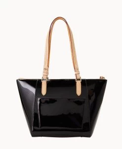 Patent Maxine Tote Black -Online Sale Dooney & Bourke B0972G PTBLSVNA ALT3