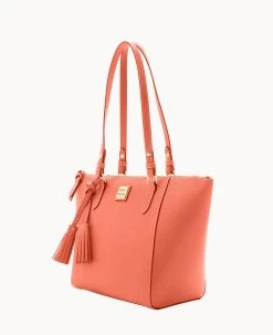 Saffiano Maxine Tote Coral -Online Sale Dooney & Bourke B0972G SICRSICR ALT1