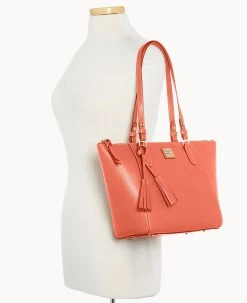 Saffiano Maxine Tote Coral -Online Sale Dooney & Bourke B0972G SICRSICR ALT4 1