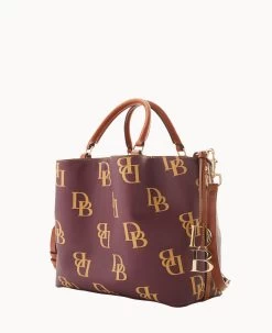 Monogram Large Barlow Wine -Online Sale Dooney & Bourke B1039G QRWNPAKR ALT1 1
