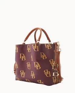 Monogram Large Barlow Wine -Online Sale Dooney & Bourke B1039G QRWNPAKR ALT1