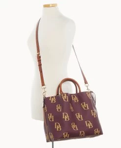 Monogram Large Barlow Wine -Online Sale Dooney & Bourke B1039G QRWNPAKR ALT4 1