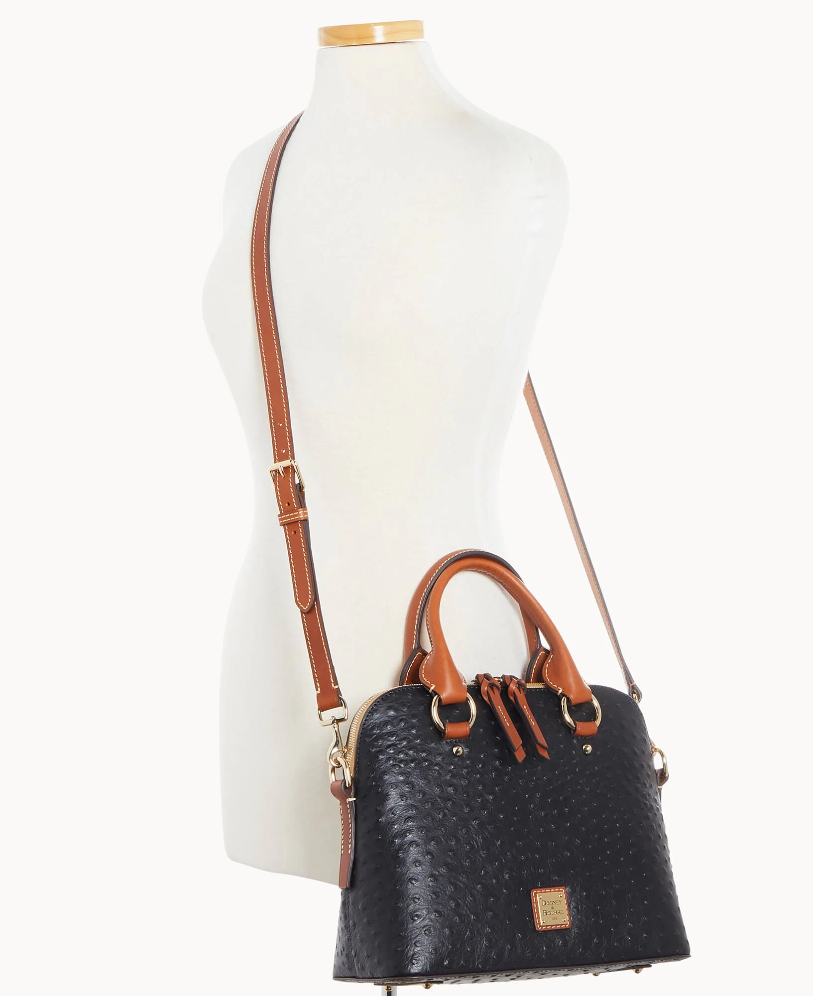 Ostrich Cameron Satchel Black 12 Ostrich Cameron Satchel Black - Image 10