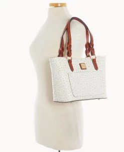 Ostrich Small Gretchen Tote Bone -Online Sale Dooney & Bourke B1219G OTBOPATN ALT4 1