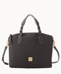 Pebble Grain Celeste Satchel Black -Online Sale Dooney & Bourke B1299G AWBLPABL