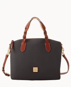 Pebble Grain Celeste Satchel Black -Online Sale Dooney & Bourke B1299G AWBLPATN 1