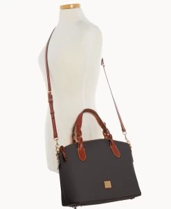 Pebble Grain Celeste Satchel Black -Online Sale Dooney & Bourke B1299G AWBLPATN ALT4