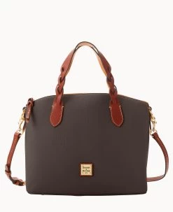 Pebble Grain Celeste Satchel Black -Online Sale Dooney & Bourke B1299G AWBMPATN