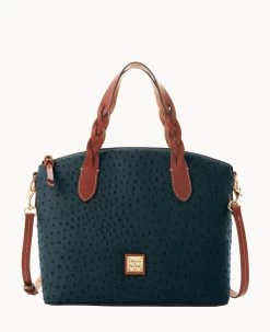 Ostrich Celeste Satchel Bone -Online Sale Dooney & Bourke B1299G OTBLPATN