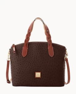 Ostrich Celeste Satchel Bone -Online Sale Dooney & Bourke B1299G OTBMPATN