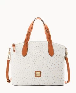 Ostrich Celeste Satchel Bone -Online Sale Dooney & Bourke B1299G OTBOPAKR