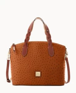 Ostrich Celeste Satchel Bone -Online Sale Dooney & Bourke B1299G OTCAPATN