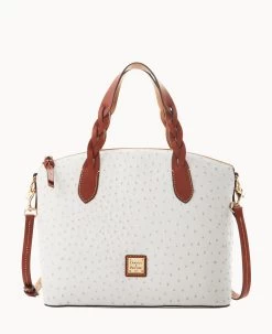 Ostrich Celeste Satchel Bone -Online Sale Dooney & Bourke B1299G OTFGPATN