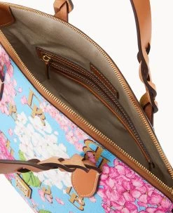 Hydrangea Monogram Celeste Satchel Blue -Online Sale Dooney & Bourke B1299G UBBUPABS ALT2